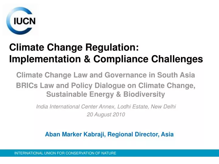 climate change regulation implementation compliance challenges