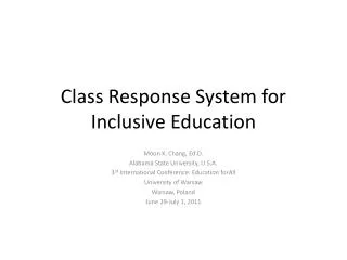 Class Response System for Inclusive Education