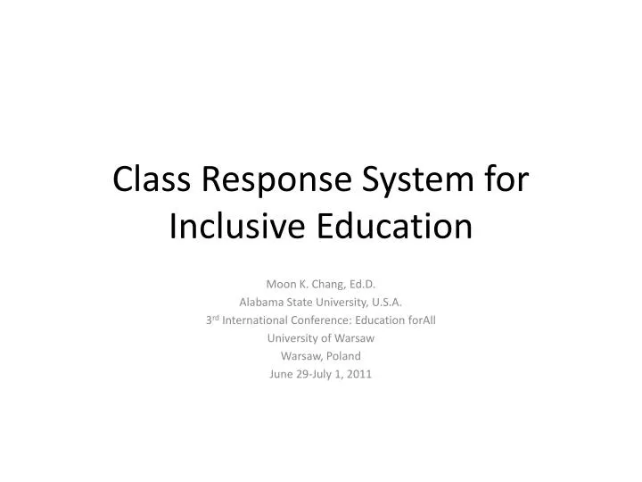 class response system for inclusive education