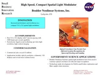 High Speed, Compact Spatial Light Modulator