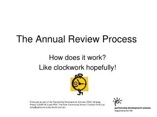 The Annual Review Process