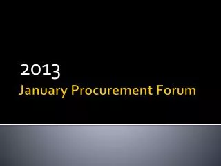 January Procurement Forum