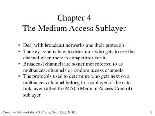 Chapter 4 The Medium Access Sublayer