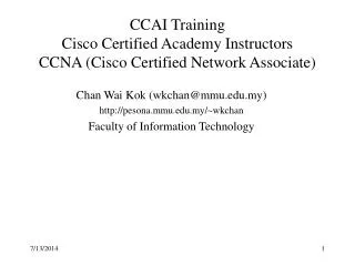 CCAI Training Cisco Certified Academy Instructors CCNA (Cisco Certified Network Associate)