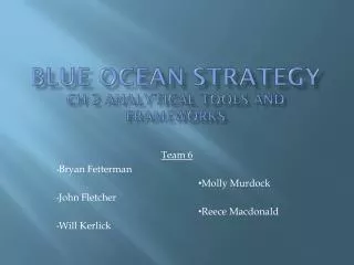 BLUE Ocean strategy ch 2 Analytical Tools and Frameworks