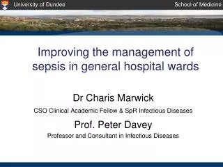 Improving the management of sepsis in general hospital wards