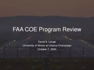 FAA COE Program Review