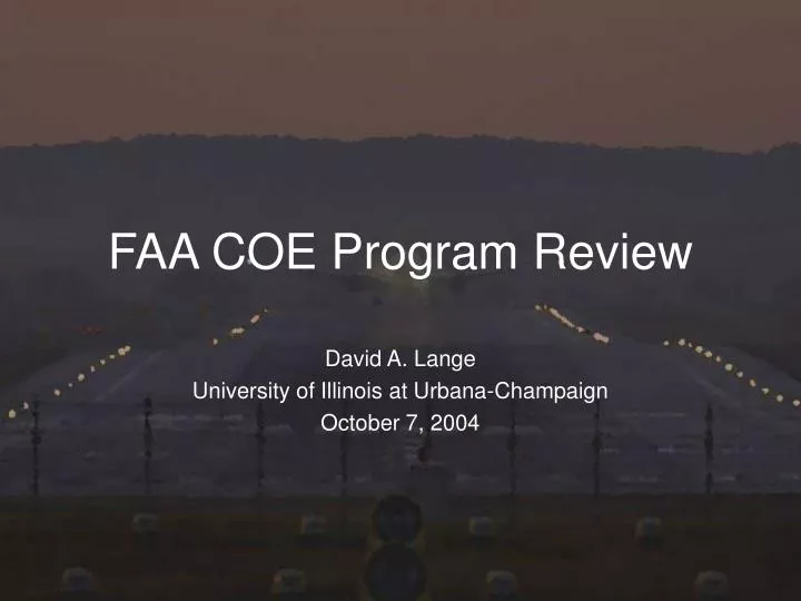 faa coe program review