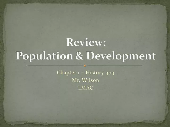 review population development