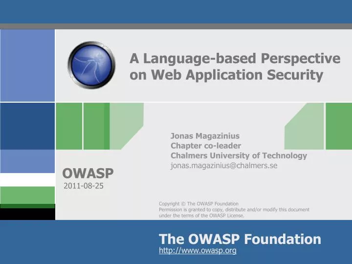 a language based perspective on web application security