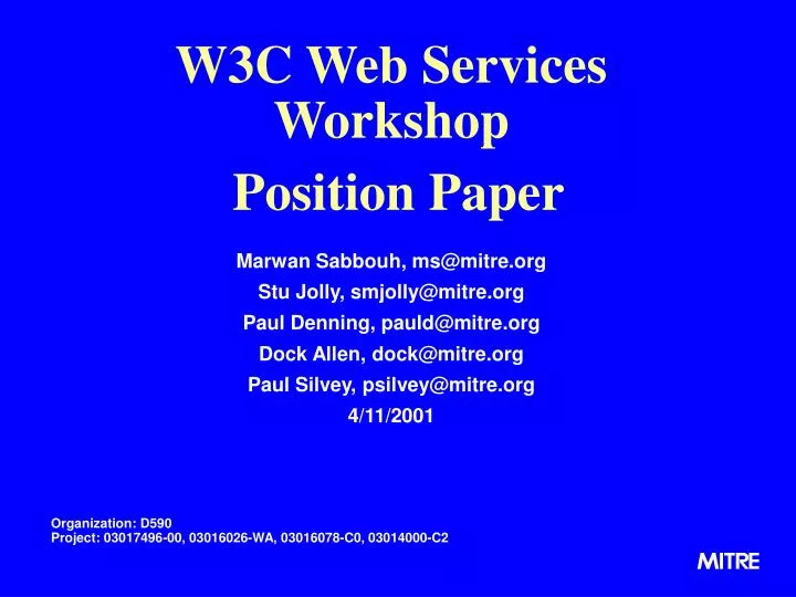 w3c web services workshop