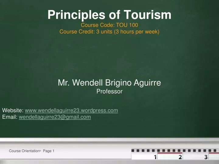 principles of tourism