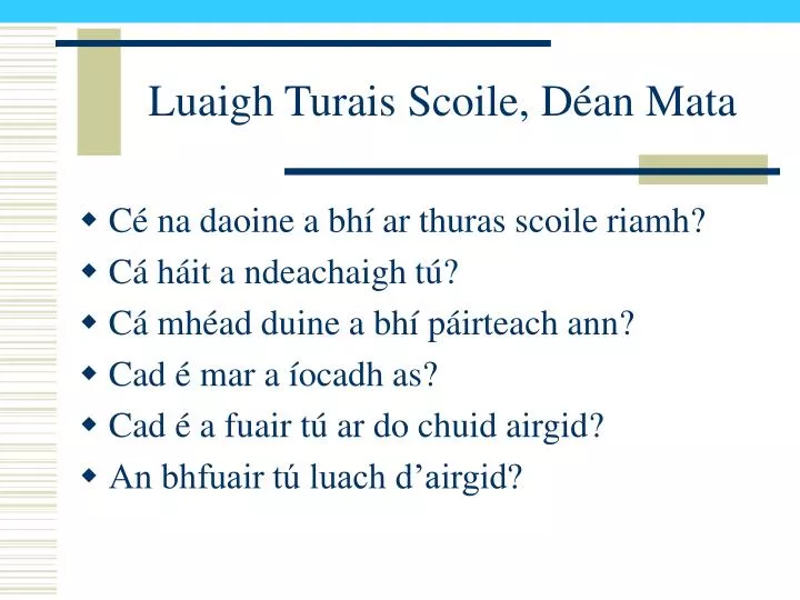 luaigh turais scoile d an mata