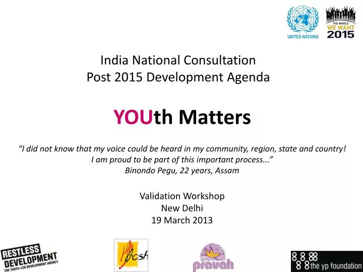 india national consultation post 2015 development agenda