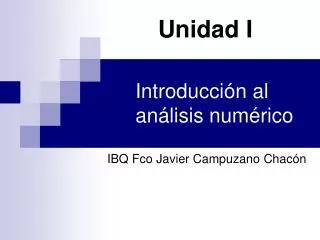 Introducción al análisis numérico