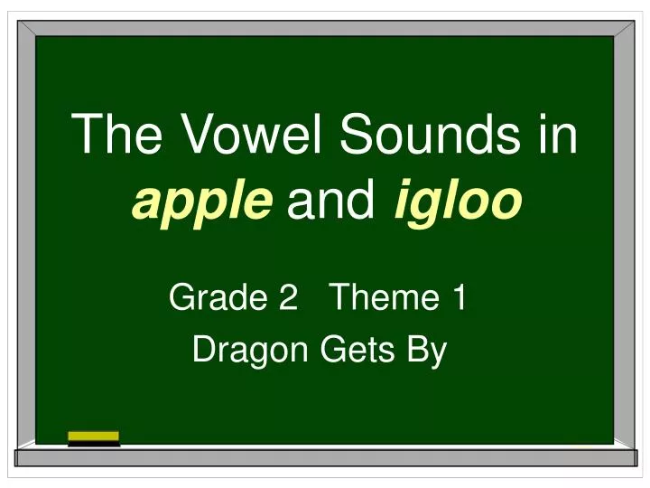 the vowel sounds in apple and igloo