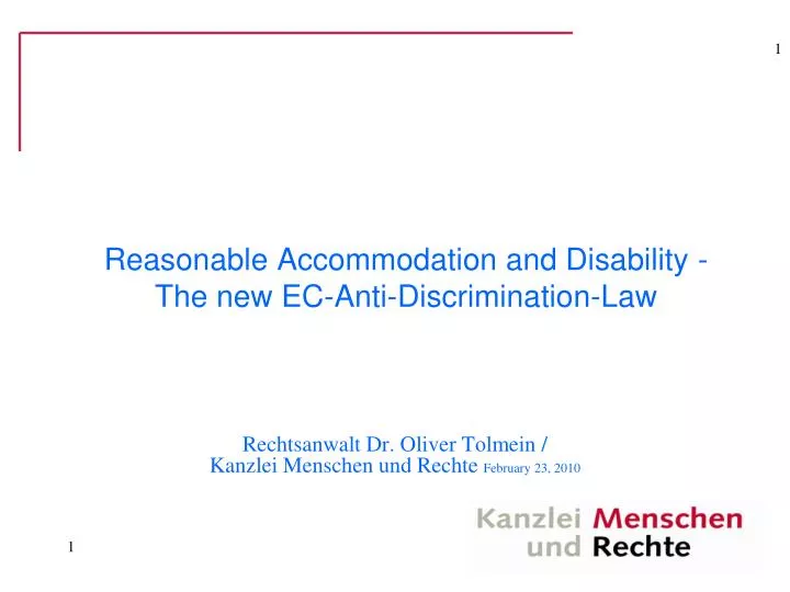 reasonable accommodation and disability the new ec anti discrimination law