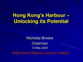 Hong Kong’s Harbour – Unlocking its Potential