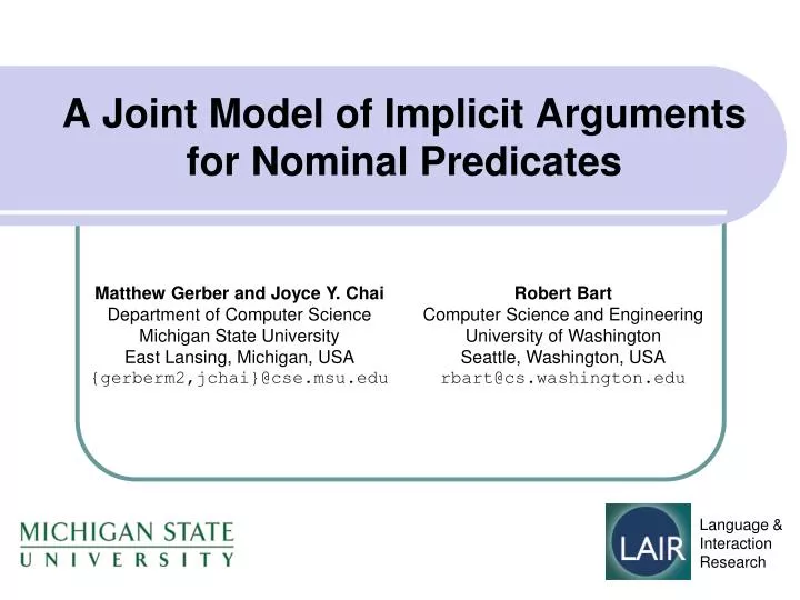 a joint model of implicit arguments for nominal predicates