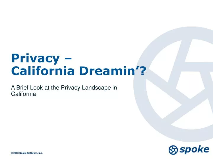privacy california dreamin