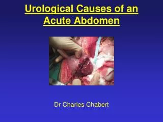 Urological Causes of an Acute Abdomen