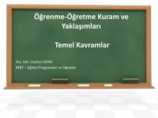 renme retme kuram ve yakla mlar temel kavramlar