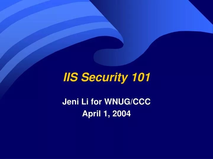 iis security 101