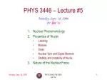 Exploring Nuclear Phenomenology: Properties, Forces, and Structures of Nuclei - slide 1