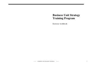Business Unit Strategy Training Program