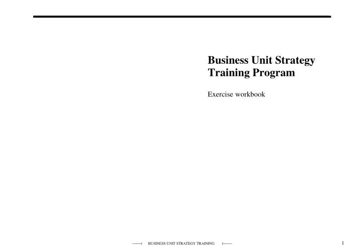 business unit strategy training program