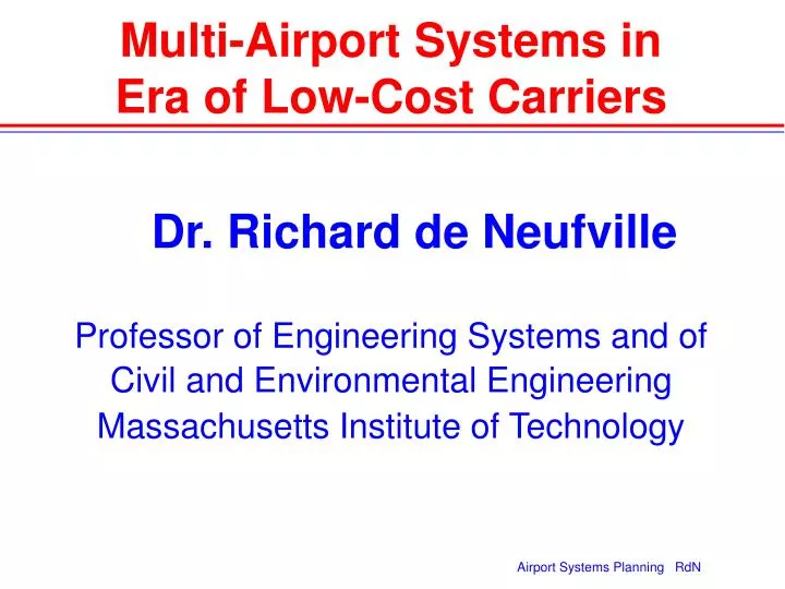 multi airport systems in era of low cost carriers