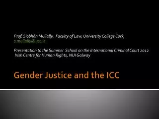 Gender Justice and the ICC