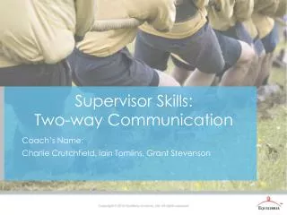 Supervisor Skills: Two-way Communication