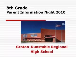 8th Grade Parent Information Night 2010