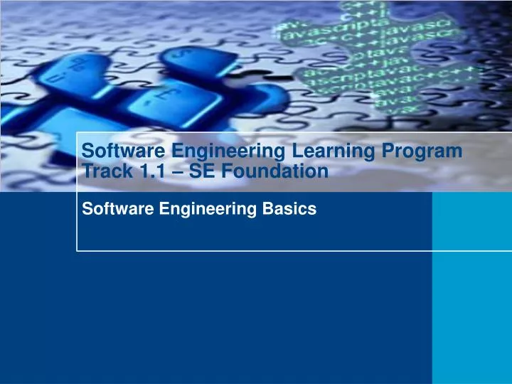 software engineering learning program track 1 1 se foundation