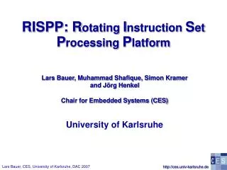 RISPP: R otating I nstruction S et P rocessing P latform