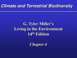 Climate and Terrestrial Biodiversity