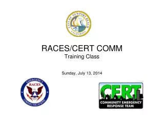 RACES/CERT COMM Training Class