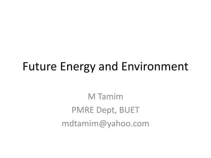 future energy and environment