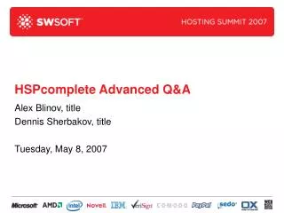 HSPcomplete Advanced Q&amp;A