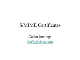S/MIME Certificates