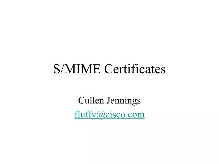 s mime certificates