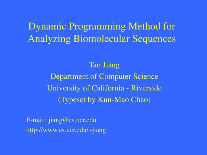 dynamic programming method for analyzing biomolecular sequences