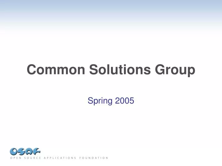 common solutions group