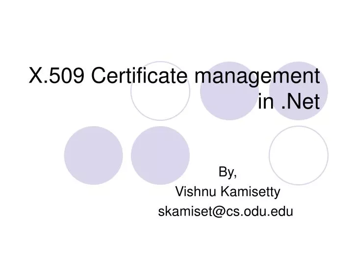 x 509 certificate management in net