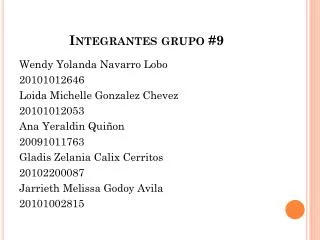 integrantes grupo 9