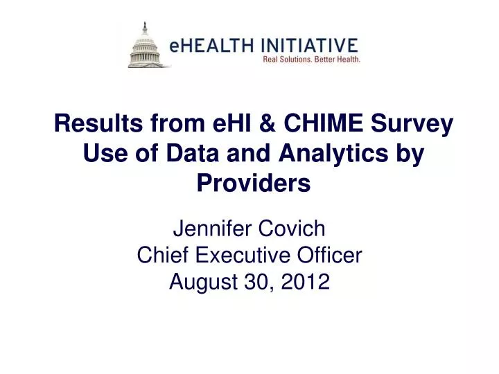 results from ehi chime survey use of data and analytics by providers