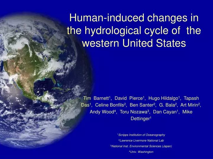 human induced changes in the hydrological cycle of the western united states