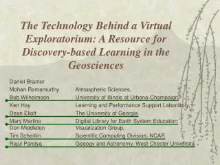 The Technology Behind a Virtual Exploratorium: A Resource for Discovery-based Learning in the Geosciences