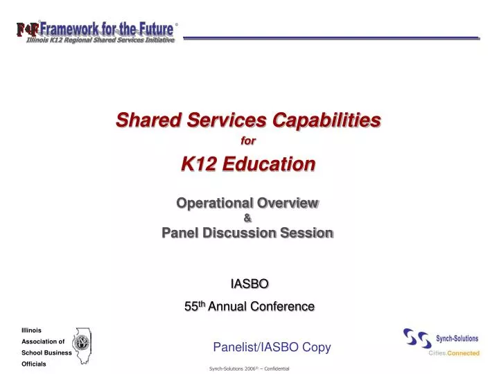 shared services capabilities for k12 education operational overview panel discussion session